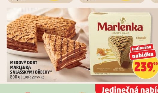 MEDOVÝ DORT MARLENKA S VLAŠSKÝMI OŘECHY