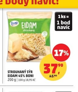 Strouhaný sýr Eidam 45% Boni