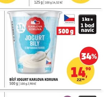 Bílý jogurt Karlova Koruna
