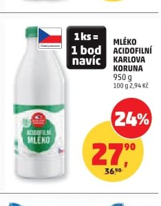 Mléko acidofilní Karlova Koruna 950 g