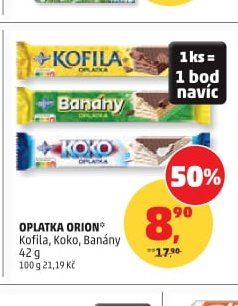 Oplatka Orion Kofila, Koko, Banány 42 g