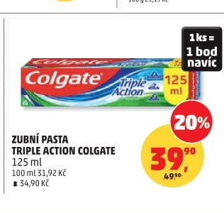 Zubní pasta Triple Action Colgate 125 ml