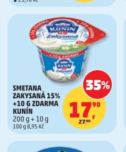 SMETANA ZAKYSANÁ 15% KUNÍN 200 g + 10 g