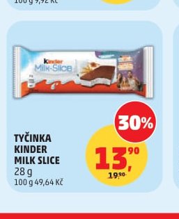 TYČINKA KINDER MILK SLICE 28 g