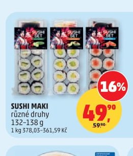 SUSHI MAKI různé druhy