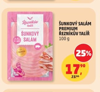 ŠUNKOVÝ SALÁM PREMIUM ŘEZNÍKŮV TALÍŘ 100 g