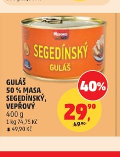 GULÁŠ 50% MASA SEGEDÍNSKÝ, VEPŘOVÝ