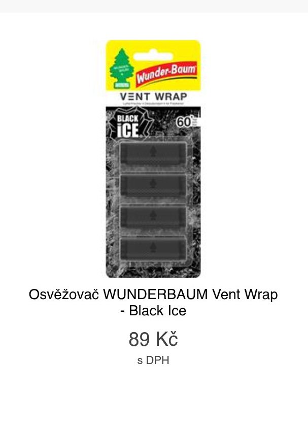 Osvěžovač WUNDERBAUM Vent Wrap - Black Ice