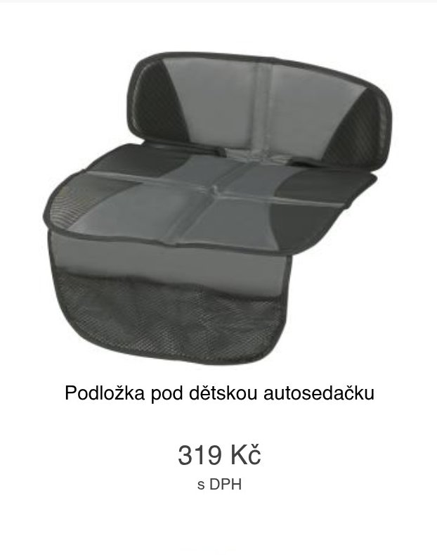 Podložka pod dětskou autosedačku