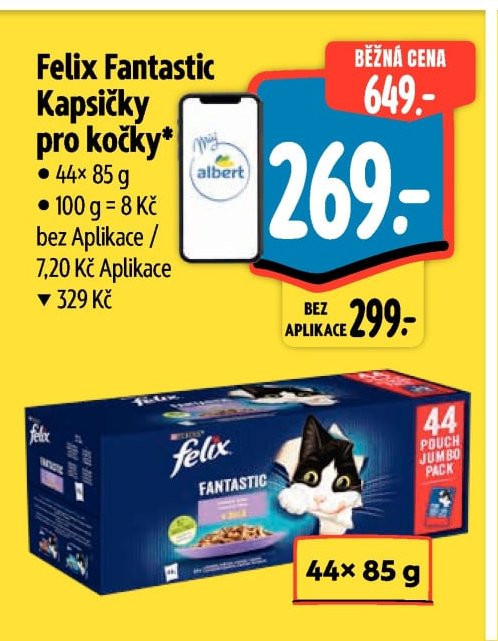 Felix Fantastic Kapsičky pro kočky 44x85g