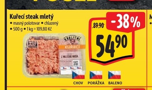 Kuřecí steak mletý