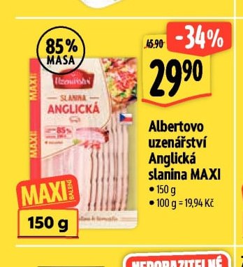 Albertovo uzenářství Anglická slanina MAXI