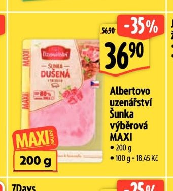 Albertovo uzenářství Šunka výběrová MAXI