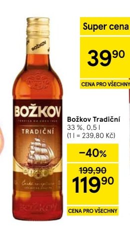 Božkov Tradiční 33 %, 0,5 l