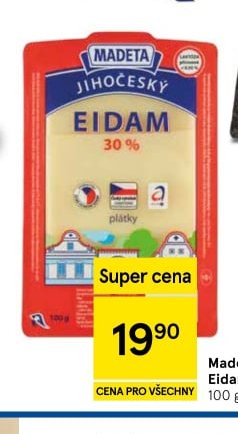 Madeta Jihočeský Eidam plátky 100 g