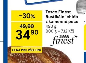 Tesco Finest Rustikální chléb z kamenné pece