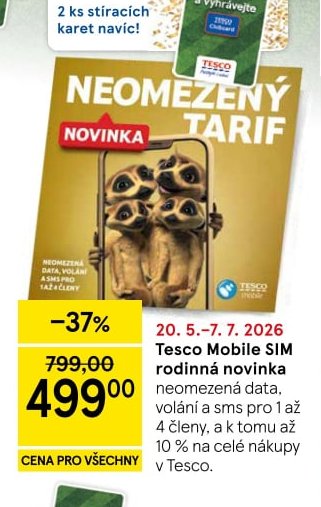 Tesco Mobile SIM rodinná novinka