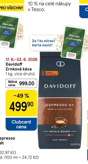 Davidoff zrnková káva