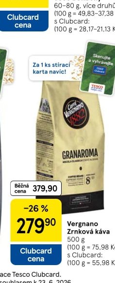 Vergnano zrnková káva