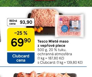 Tesco Mleté maso z vepřové plece