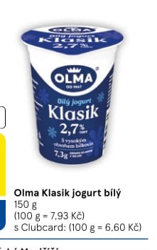 Olma Klasik jogurt bílý