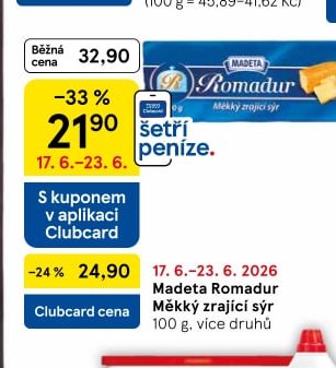 Madeta Romadur Měkký zrající sýr
