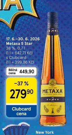 Metaxa 5 Star 38%, 0,7 l