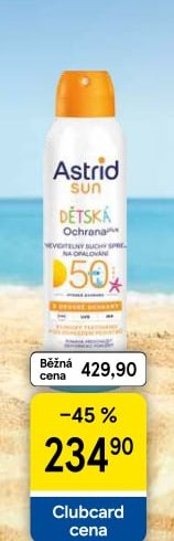 Astrid Sun Dětský neviditelný suchý sprej na opalování SPF50 150 ml
