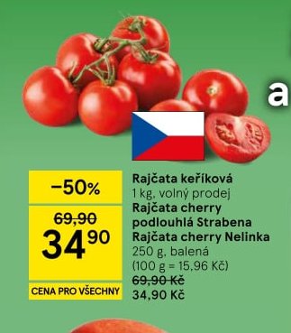 Rajčata keříková, Rajčata cherry podlouhlá Strabena, Rajčata cherry Nelinka