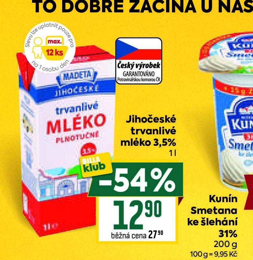 Jihočeské trvanlivé mléko 3,5%