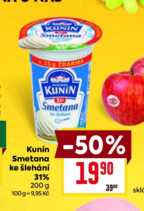 Kunín Smetana ke šlehání 31%