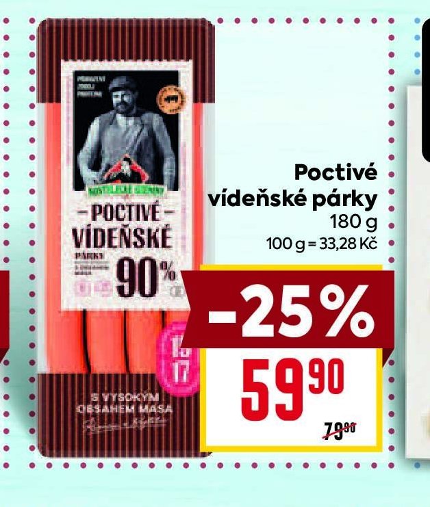 Poctivé vídeňské párky 180 g