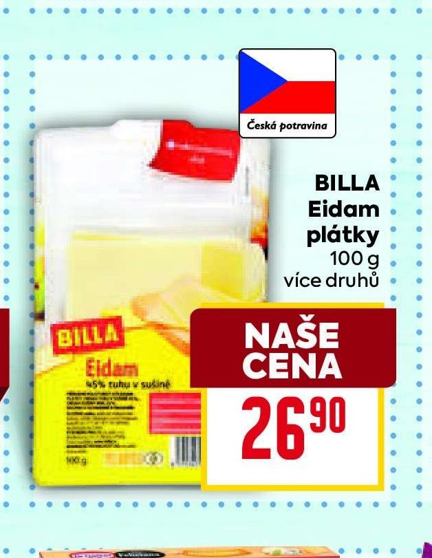 BILLA Eidam plátky 100 g