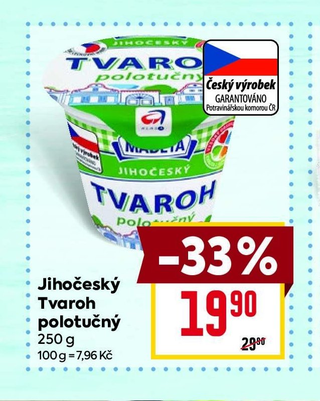 Jihočeský Tvaroh polotučný 250 g