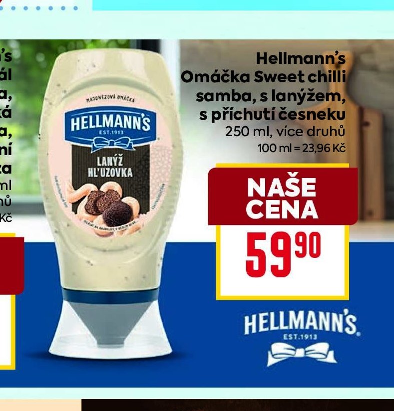Hellmann's Omáčka Sweet chilli samba, s lanýžem, s příchutí česneku 250 ml