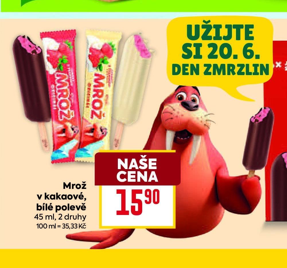 Mrož v kakaové, bílé polevě 45 ml