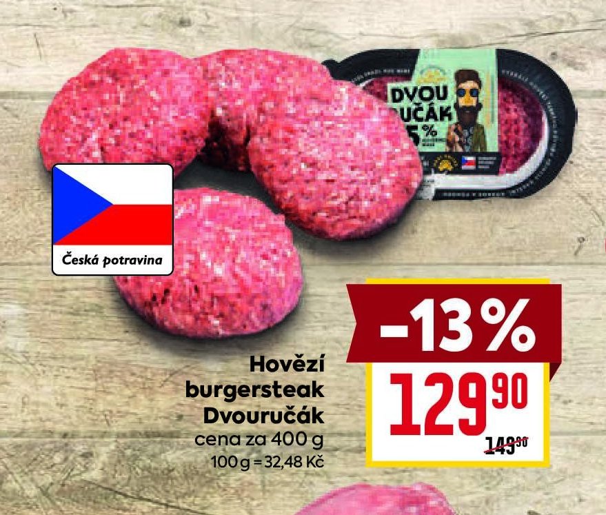Hovězí burgersteak Dvouručák