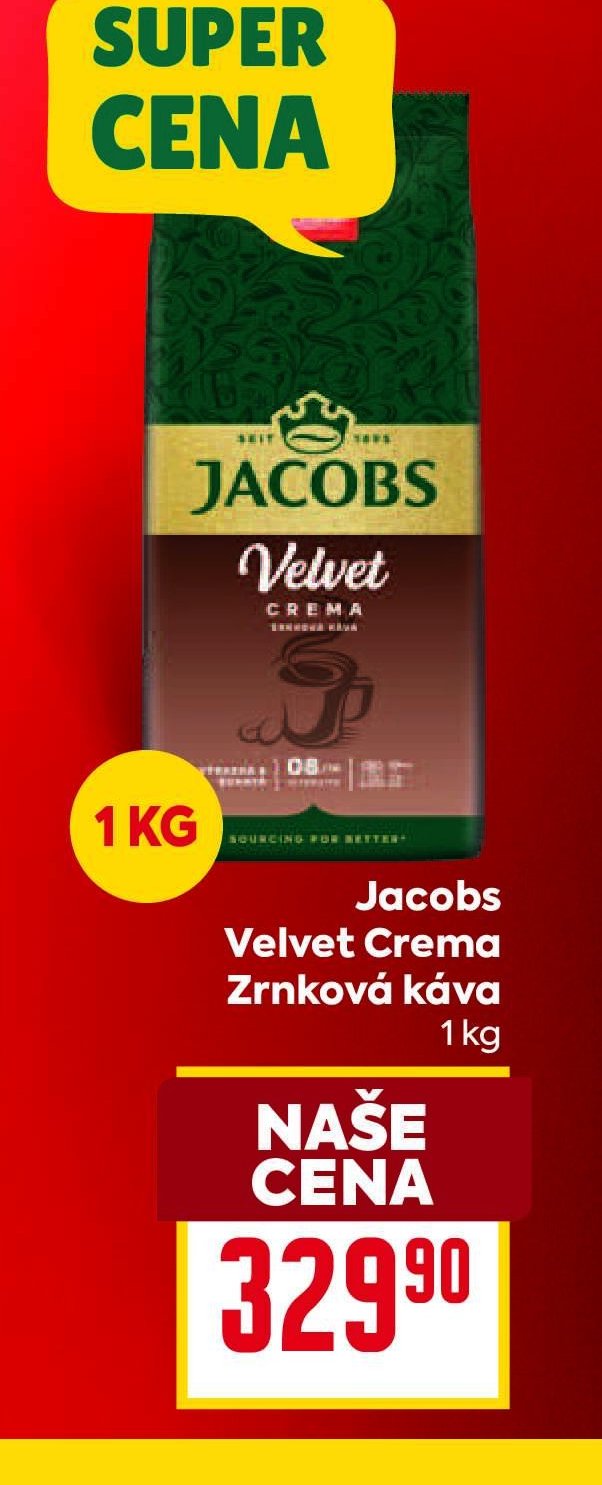 Jacobs Velvet Crema Zrnková káva