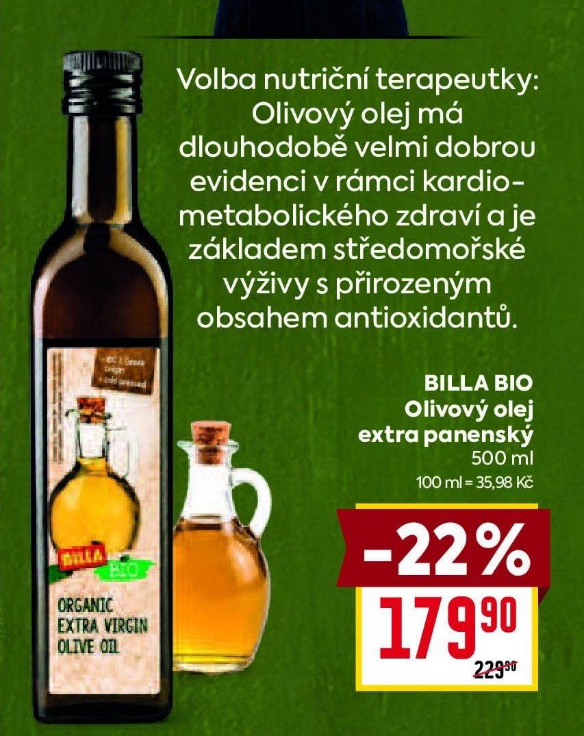 BILLA BIO Olivový olej extra panenský 500 ml