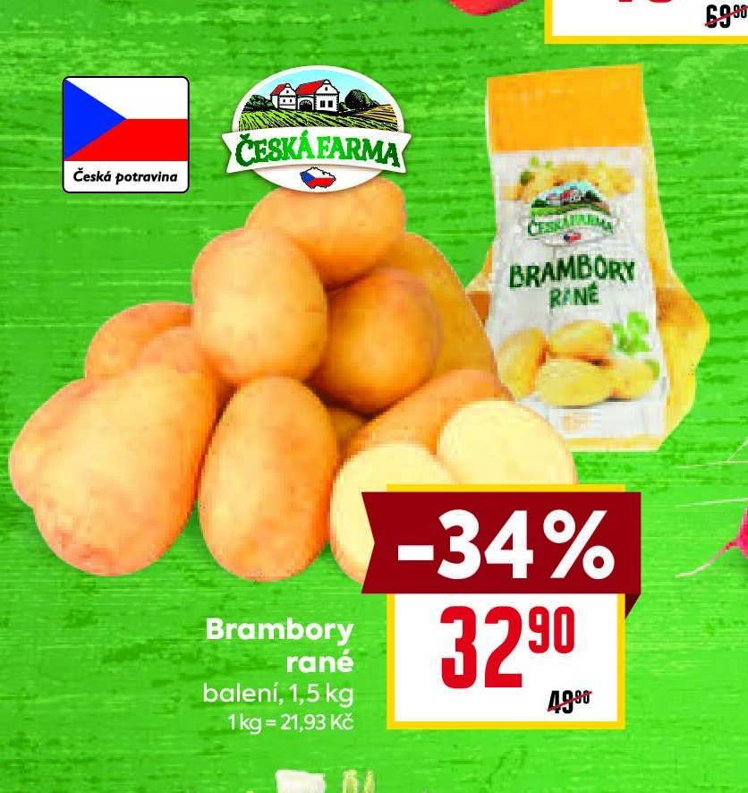 Brambory rané balení, 1,5 kg