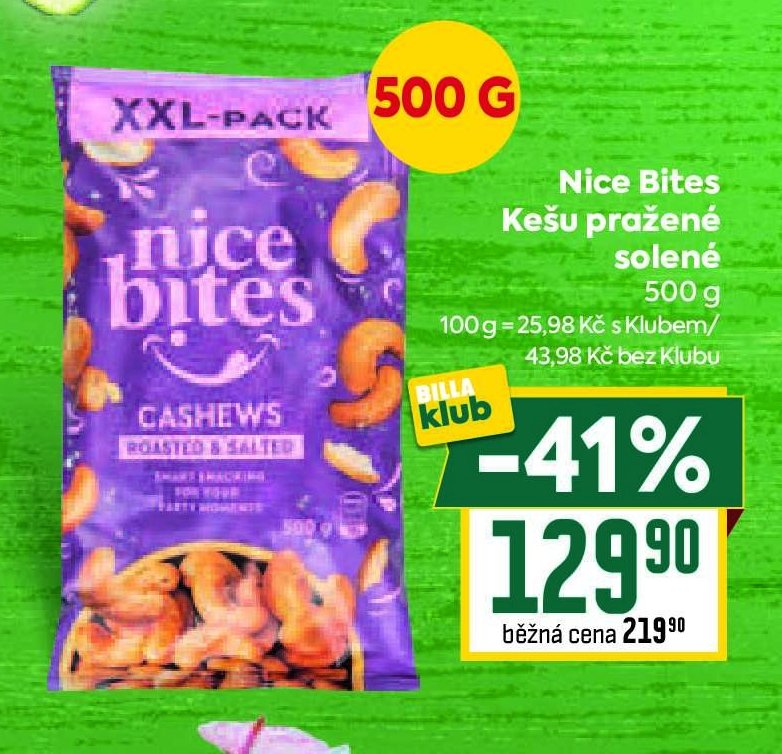 Nice Bites Kešu pražené solené 500 g