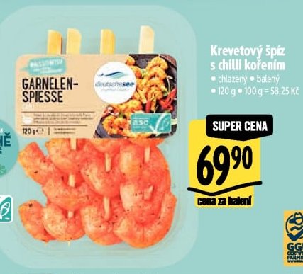 Krevetový špíz s chilli kořením