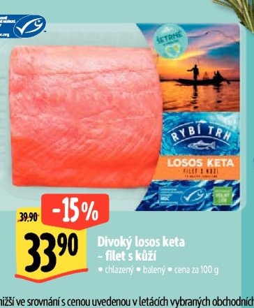 Divoký losos keta - filet s kůží