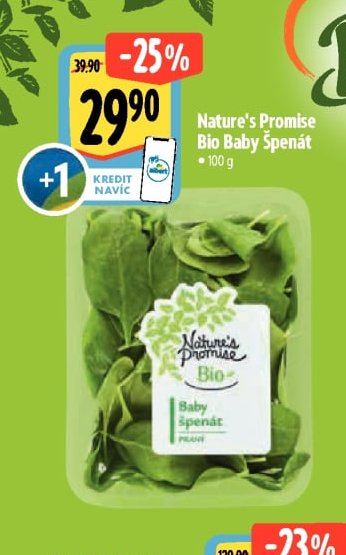 Nature's Promise Bio Baby Špenát