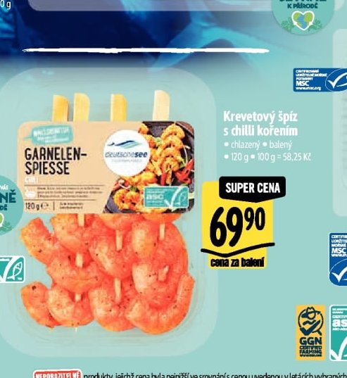 Krevetový špíz s chilli kořením