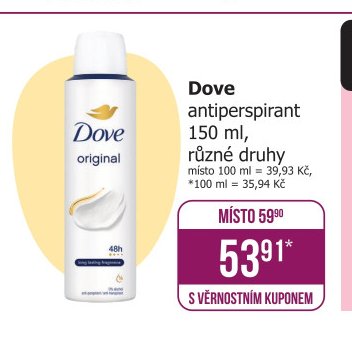 Dove antiperspirant 150 ml, různé druhy