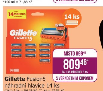 Gillette Fusion5 náhradní hlavice 14 ks