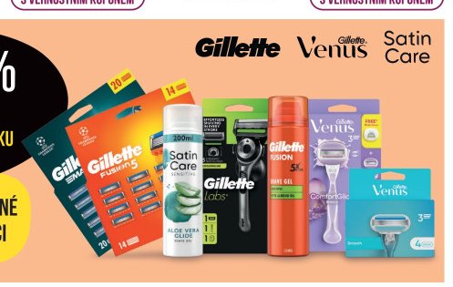 Gillette produkty (holicí strojky a gely)
