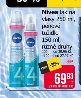 Nivea lak na vlasy 250 ml, pěnové tužidlo 150 ml