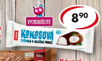 Kokosová tyčinka v mléčné polevě